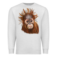 Oatmeal Heather baby orangutan Premium Sweatshirt - LillyAllenDesigns
