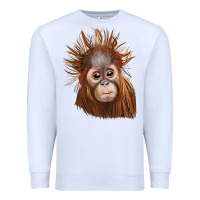 White baby orangutan Premium Sweatshirt - LillyAllenDesigns