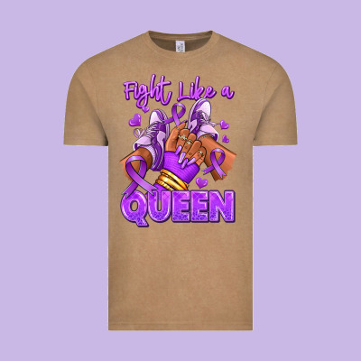 Vintage Tee fight like a queen lupus awareness afro girl sneak