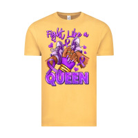 Vintage Mustard fight like a queen lupus awareness afro girl sneak Vintage Tee - RanaPortraitStore