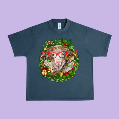Christmas Merino Urban Heavy Tee Designed By Barkaloodesign