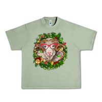Oil Green Christmas merino Urban Heavy Tee - BarkalooDesign