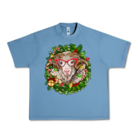 Pebble Blue Christmas merino Urban Heavy Tee - BarkalooDesign