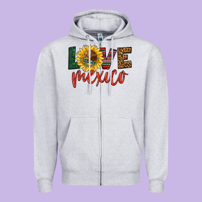 Love Mexico Zipper Hoodie Designed By Hra Design Shop