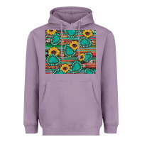 Lavender western gemstone sunflowers serape cowhide glitter wooden Heavyweight Hoodie - Artiststas