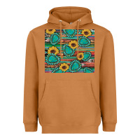 Meerkat western gemstone sunflowers serape cowhide glitter wooden Heavyweight Hoodie - Artiststas