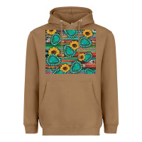 Toasted Coconut western gemstone sunflowers serape cowhide glitter wooden Heavyweight Hoodie - Artiststas