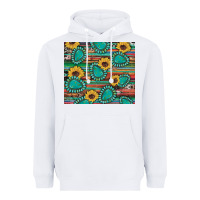 White western gemstone sunflowers serape cowhide glitter wooden Heavyweight Hoodie - Artiststas