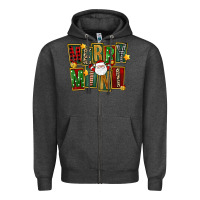 Charcoal Heather Christmas merry mini Zipper Hoodie - FaDigitalArtStudio