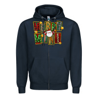 Navy Christmas merry mini Zipper Hoodie - FaDigitalArtStudio