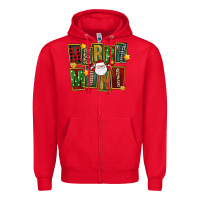 Red Christmas merry mini Zipper Hoodie - FaDigitalArtStudio