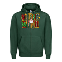Sports Green Christmas merry mini Zipper Hoodie - FaDigitalArtStudio