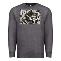 Charcoal Heather cowhide background Premium Sweatshirt - BarkalooDesign
