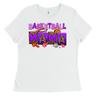 White basketball mama Ladies Tee - AdoDesignShop