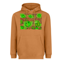 Meerkat shamrock glitter leopard and wood background Heavyweight Hoodie - Artiststas