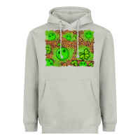 Moon Dust shamrock glitter leopard and wood background Heavyweight Hoodie - Artiststas