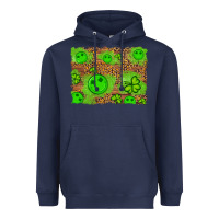 Navy shamrock glitter leopard and wood background Heavyweight Hoodie - Artiststas