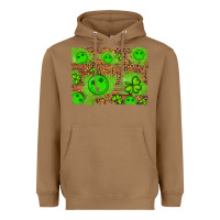 Toasted Coconut shamrock glitter leopard and wood background Heavyweight Hoodie - Artiststas