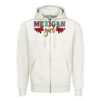 Oatmeal Heather mexican girl Zipper Hoodie - HRA Design Shop