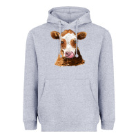 Heather Grey guernsey cow Heavyweight Hoodie - AdoDesignShop