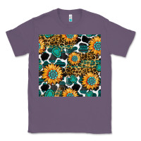 Lavender gemstone sunflower leopard seamless pattern Classic Tee - BundleAndBundleShop