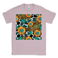 Lilac gemstone sunflower leopard seamless pattern Classic Tee - BundleAndBundleShop