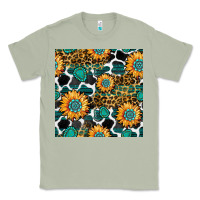 Matcha gemstone sunflower leopard seamless pattern Classic Tee - BundleAndBundleShop