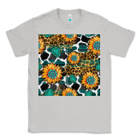 Moon Dust gemstone sunflower leopard seamless pattern Classic Tee - BundleAndBundleShop