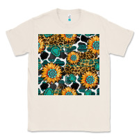 Natural gemstone sunflower leopard seamless pattern Classic Tee - BundleAndBundleShop