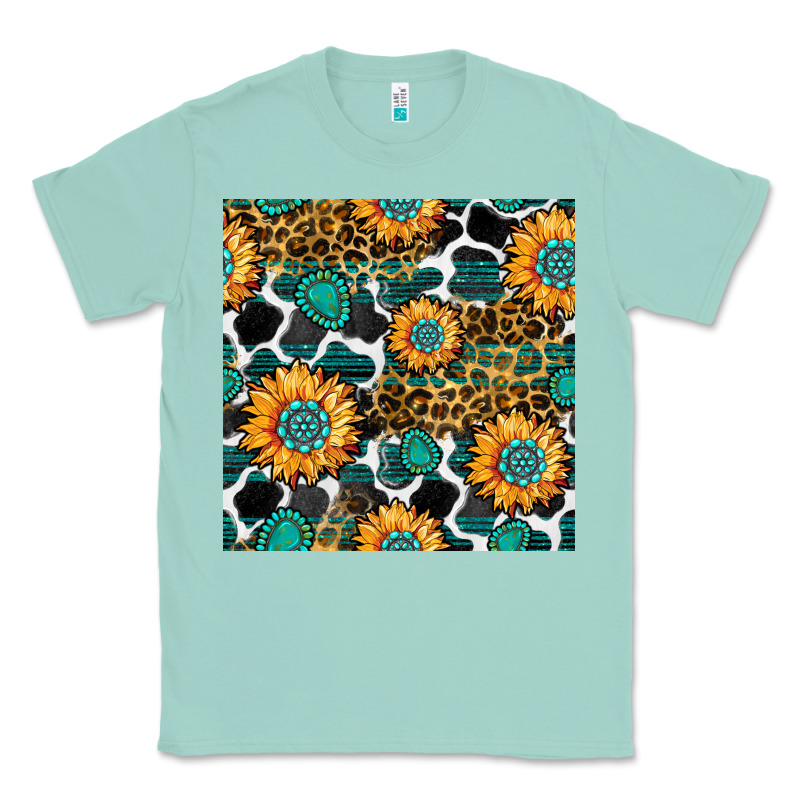 Gemstone Sunflower Leopard Seamless Pattern Classic Tee by BundleAndBundleShop | Teevron