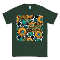 Sports Green gemstone sunflower leopard seamless pattern Classic Tee - BundleAndBundleShop