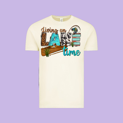 Living On Lake Time Vintage Tee Designed By Texasbilliewilder