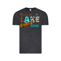 Vintage Black living on lake time Vintage Tee - texasbilliewilder