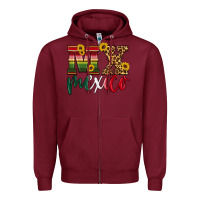 Burgundy mexico Zipper Hoodie - HRA Design Shop