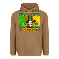 Toasted Coconut saint patricks cow and hat with sunflower and shamrock Heavyweight Hoodie - Artiststas