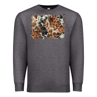 Charcoal Heather cowhide leopard background Premium Sweatshirt - BarkalooDesign