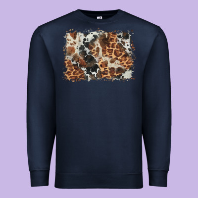 Cowhide Leopard Background Premium Sweatshirt Designed By Barkaloodesign