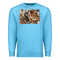 Ocean Blue cowhide leopard background Premium Sweatshirt - BarkalooDesign