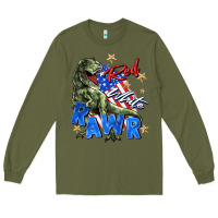 Army Green red white rawr Long Sleeve Tee - Zillion Design Studio
