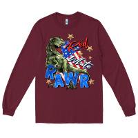 Burgundy red white rawr Long Sleeve Tee - Zillion Design Studio