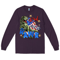 Plum red white rawr Long Sleeve Tee - Zillion Design Studio