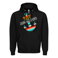 Black anchored Zipper Hoodie - CowhideDigitalArt