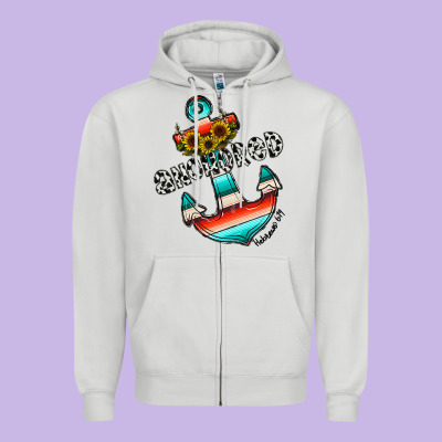 Anchored Zipper Hoodie Designed By Cowhidedigitalart