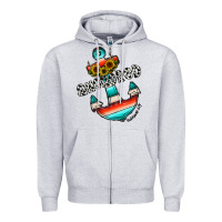 Heather Grey anchored Zipper Hoodie - CowhideDigitalArt