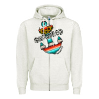 Oatmeal Heather anchored Zipper Hoodie - CowhideDigitalArt