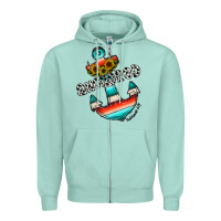Seafoam anchored Zipper Hoodie - CowhideDigitalArt