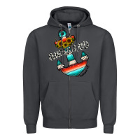 Smoke anchored Zipper Hoodie - CowhideDigitalArt