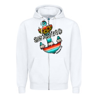 White anchored Zipper Hoodie - CowhideDigitalArt