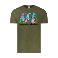 Vintage Olive jesus is my anchor gnomes Vintage Tee - Zillion Design Studio