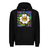 Black happy mind happy life Premium Hoodie - NancyCooperArtShop